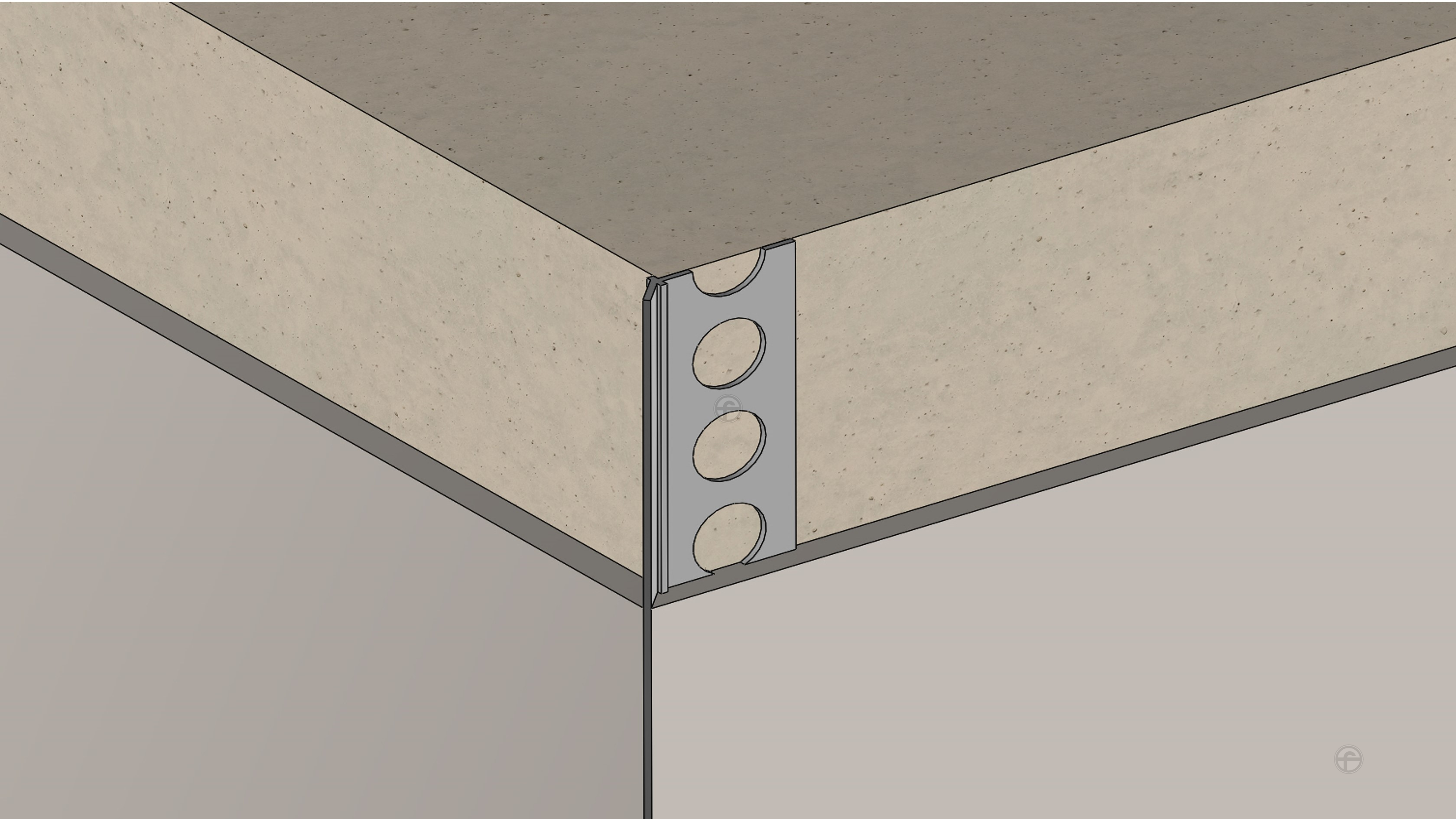 Type L1 Pointed Ridge Cement Edge Trim