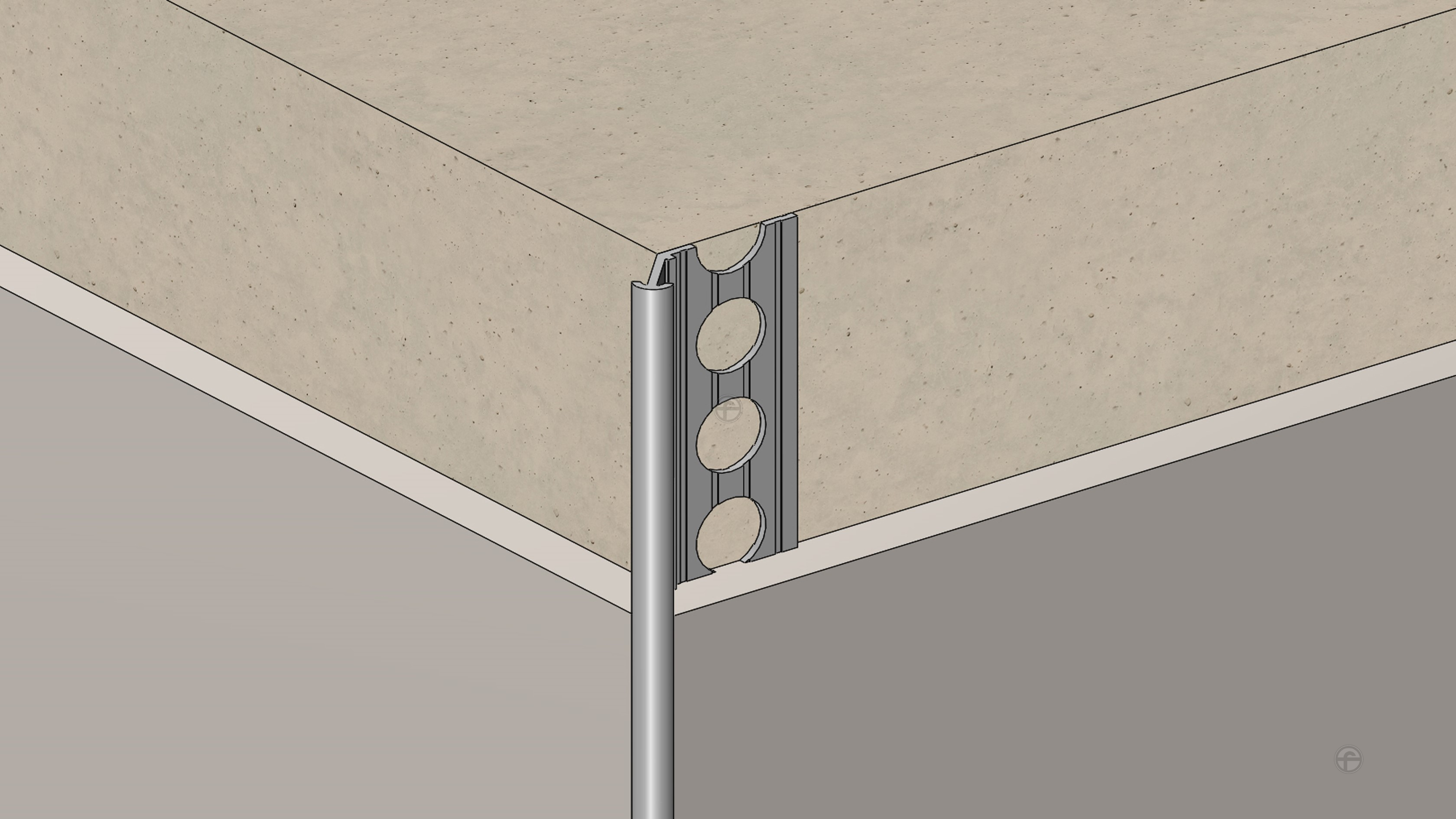 Type L1 Round Ridge Cement Edge Trim