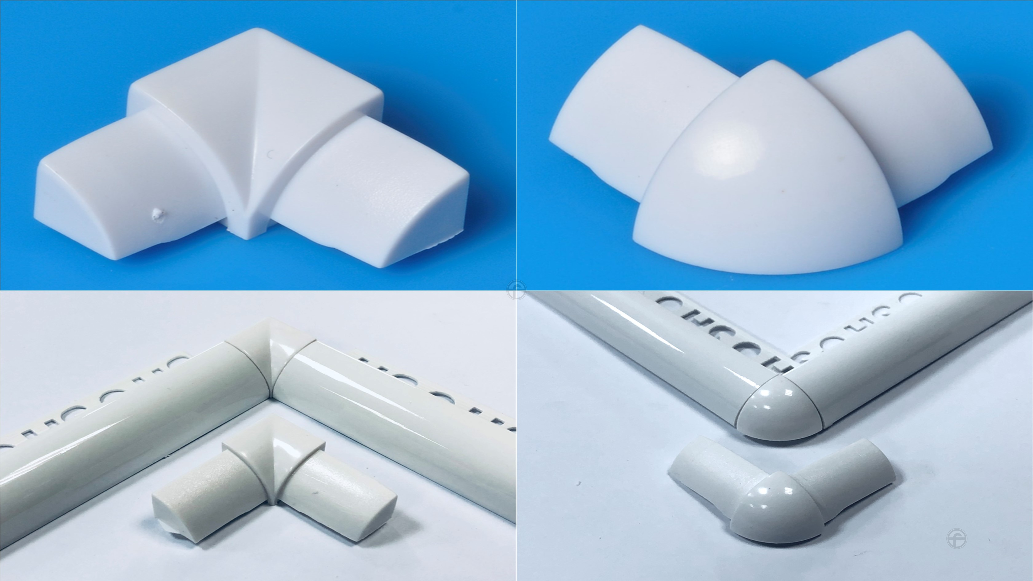 彩紋塑鋼修邊條弧形各式接頭